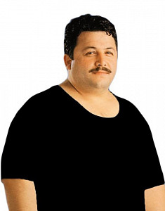 Черная мужская футболка большого размера супрем  ILYAS